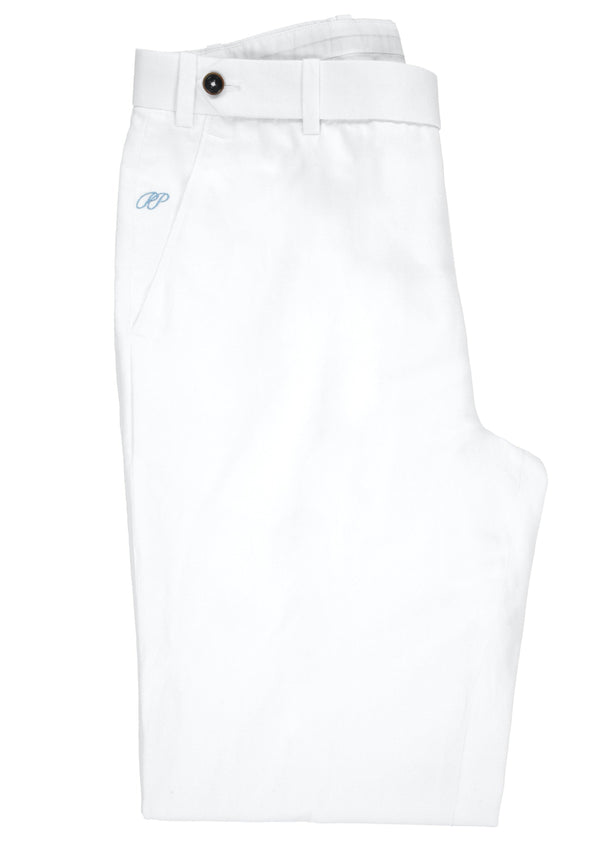 PP Trousers 100% Linen White - PIETER PETROS ® STORE